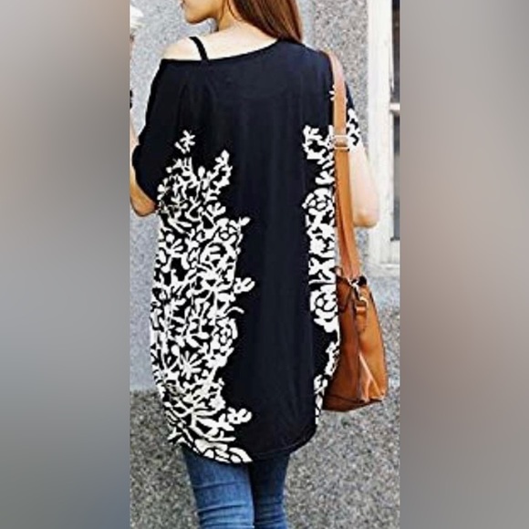 Navy white summer tunic - Picture 2 of 2